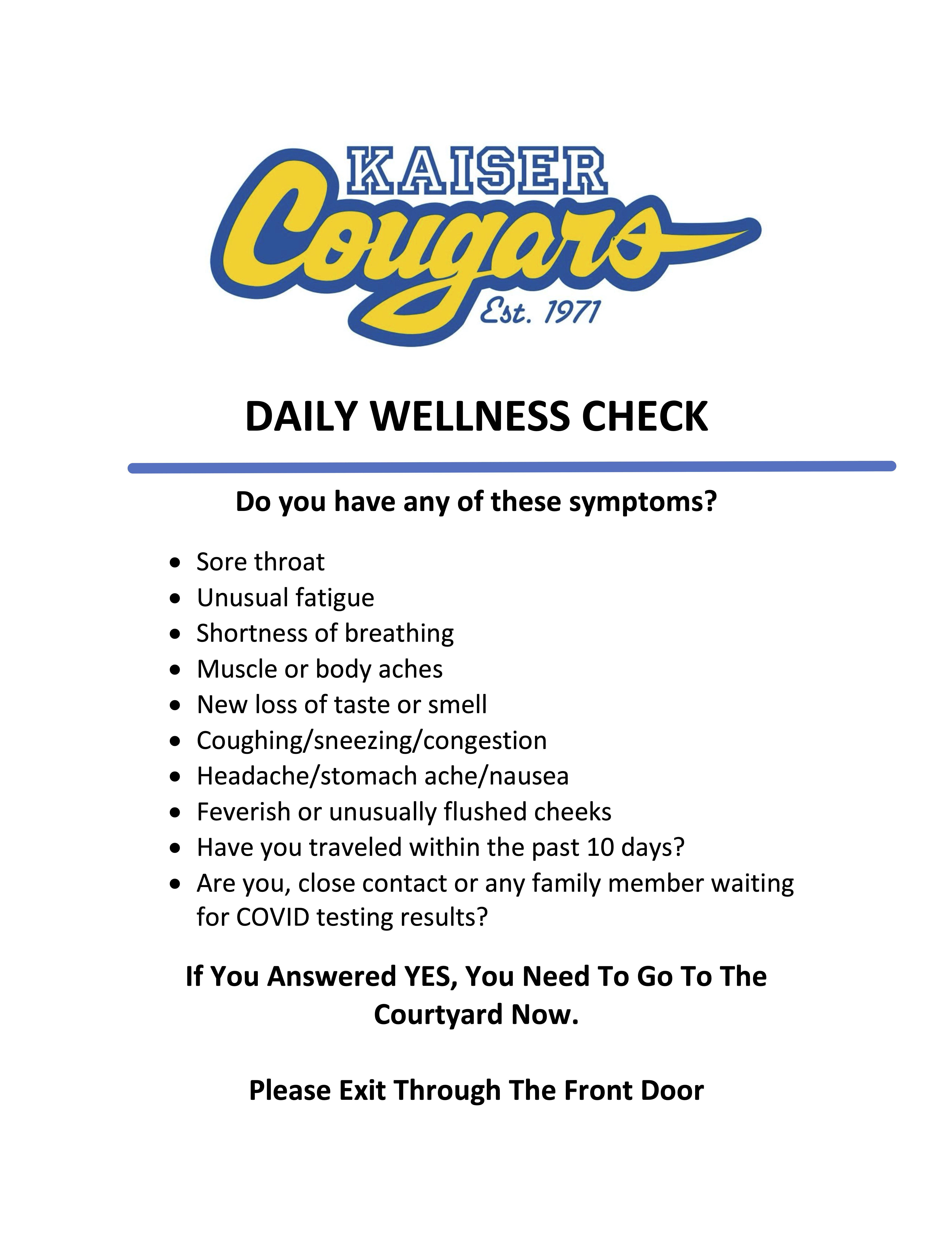 Daily Wellness Check Poster 